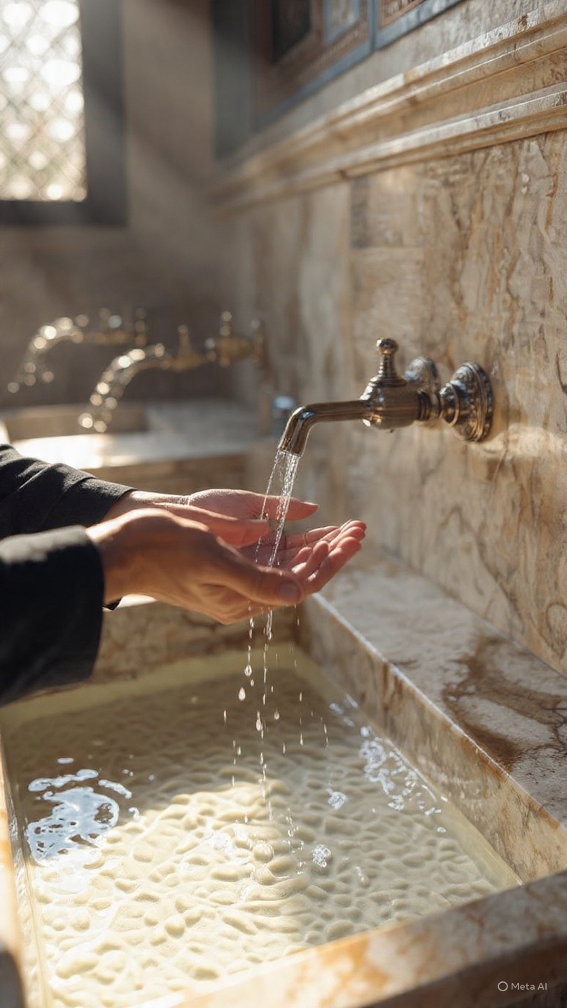 how to perform wudu step by step washing hands